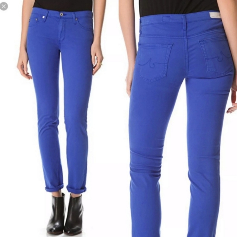 AG Adriano Goldschmied The Stilt Skinny Jeans In Royal Blue Size 25